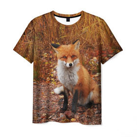 Мужская футболка 3D с принтом Лиса в Курске, 100% полиэфир | прямой крой, круглый вырез горловины, длина до линии бедер | fox | животное | зверь | красивая | лес | лис | лиса | лисенок | лисица | лисичка | мех | патрикеевна | песец | плутовка | прикольная | природа | рыжая | рыжий цвет | сказка | хвост | хитрая | хищник