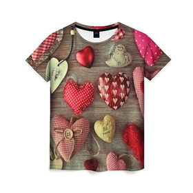 Женская футболка 3D с принтом Плюшевые сердечки в Курске, 100% полиэфир ( синтетическое хлопкоподобное полотно) | прямой крой, круглый вырез горловины, длина до линии бедер | 3d | абстракция | день святого валентина | игрушки | любовь | много | плюшевые | праздник | прикольные | разные | сердечки | цветные | яркие