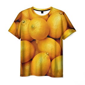 Мужская футболка 3D с принтом Лимончики в Курске, 100% полиэфир | прямой крой, круглый вырез горловины, длина до линии бедер | 3d | витамин | еда | желтый | лето | лимон | много | пища | прикольные | сочные | фрукты | цитрус | яркие