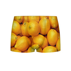 Мужские трусы 3D с принтом Лимончики в Курске, 50% хлопок, 50% полиэстер | классическая посадка, на поясе мягкая тканевая резинка | 3d | витамин | еда | желтый | лето | лимон | много | пища | прикольные | сочные | фрукты | цитрус | яркие