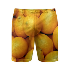 Мужские шорты 3D спортивные с принтом Лимончики в Курске,  |  | 3d | витамин | еда | желтый | лето | лимон | много | пища | прикольные | сочные | фрукты | цитрус | яркие