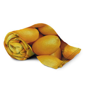 Плед 3D с принтом Лимончики в Курске, 100% полиэстер | закругленные углы, все края обработаны. Ткань не мнется и не растягивается | 3d | витамин | еда | желтый | лето | лимон | много | пища | прикольные | сочные | фрукты | цитрус | яркие