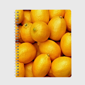 Тетрадь с принтом Лимончики в Курске, 100% бумага | 48 листов, плотность листов — 60 г/м2, плотность картонной обложки — 250 г/м2. Листы скреплены сбоку удобной пружинной спиралью. Уголки страниц и обложки скругленные. Цвет линий — светло-серый
 | 3d | витамин | еда | желтый | лето | лимон | много | пища | прикольные | сочные | фрукты | цитрус | яркие