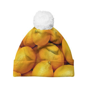 Шапка 3D c помпоном с принтом Лимончики в Курске, 100% полиэстер | универсальный размер, печать по всей поверхности изделия | 3d | витамин | еда | желтый | лето | лимон | много | пища | прикольные | сочные | фрукты | цитрус | яркие
