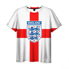Мужская футболка 3D с принтом Сборная Англии в Курске, 100% полиэфир | прямой крой, круглый вырез горловины, длина до линии бедер | англия | игра | лондон | сборная | футбол