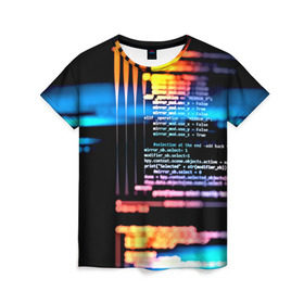 Женская футболка 3D с принтом Programming в Курске, 100% полиэфир ( синтетическое хлопкоподобное полотно) | прямой крой, круглый вырез горловины, длина до линии бедер | 3d | codding | coding | computer | programing | админам | информатика | программа | программистам | программный код