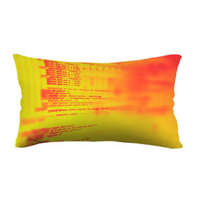 Подушка 3D антистресс с принтом Компьютерный код в Курске, наволочка — 100% полиэстер, наполнитель — вспененный полистирол | состоит из подушки и наволочки на молнии | желтый | кибер | код | оранжевый | прога