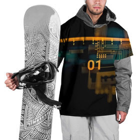 Накидка на куртку 3D с принтом hi-tech в Курске, 100% полиэстер |  | кибер | схема | темный | хай тек
