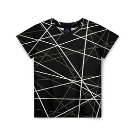 Детская футболка 3D с принтом geometry texture в Курске, 100% гипоаллергенный полиэфир | прямой крой, круглый вырез горловины, длина до линии бедер, чуть спущенное плечо, ткань немного тянется | геометрия | грани | изгиб | линии | полигоны | полосы | текстура