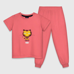 Детская пижама хлопок с принтом ironcat в Курске, 100% хлопок |  брюки и футболка прямого кроя, без карманов, на брюках мягкая резинка на поясе и по низу штанин
 | Тематика изображения на принте: cat | github | ironcat | ironman