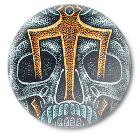 Значок с принтом Посейдон в Курске,  металл | круглая форма, металлическая застежка в виде булавки | 