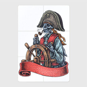 Магнитный плакат 2Х3 с принтом Пират в Курске, Полимерный материал с магнитным слоем | 6 деталей размером 9*9 см | воробей | джек | пират | скелет | череп