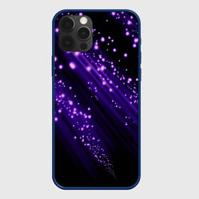 Чехол для iPhone 12 Pro с принтом Twinkle в Курске, силикон | область печати: задняя сторона чехла, без боковых панелей | Тематика изображения на принте: 3d | абстракция | блеск | линии | лучи | огоньки | полосы | прикольные | пятна | свет | темный | фиолетовый | яркие