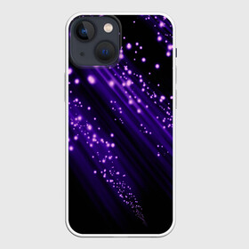 Чехол для iPhone 13 mini с принтом Twinkle в Курске,  |  | Тематика изображения на принте: 3d | абстракция | блеск | линии | лучи | огоньки | полосы | прикольные | пятна | свет | темный | фиолетовый | яркие