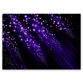 Поздравительная открытка с принтом Twinkle в Курске, 100% бумага | плотность бумаги 280 г/м2, матовая, на обратной стороне линовка и место для марки
 | 3d | абстракция | блеск | линии | лучи | огоньки | полосы | прикольные | пятна | свет | темный | фиолетовый | яркие