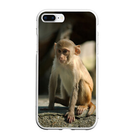Чехол для iPhone 7Plus/8 Plus матовый с принтом Мартышка в Курске, Силикон | Область печати: задняя сторона чехла, без боковых панелей | животное | мартышка | обезьяна | примат