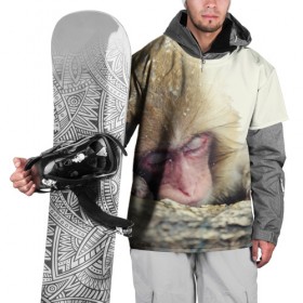 Накидка на куртку 3D с принтом Обезьянка спит в Курске, 100% полиэстер |  | бабуин | животное | обезьяна | орангутанг | примат