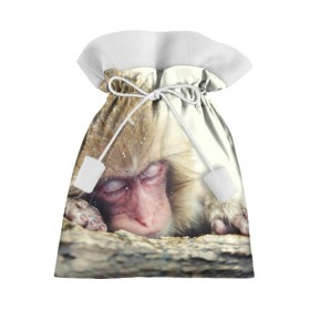Подарочный 3D мешок с принтом Обезьянка спит в Курске, 100% полиэстер | Размер: 29*39 см | Тематика изображения на принте: бабуин | животное | обезьяна | орангутанг | примат