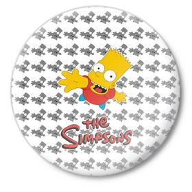 Значок с принтом Bart в Курске,  металл | круглая форма, металлическая застежка в виде булавки | Тематика изображения на принте: simpsons | барт | мульт | симпсоны