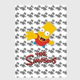 Скетчбук с принтом Bart в Курске, 100% бумага
 | 48 листов, плотность листов — 100 г/м2, плотность картонной обложки — 250 г/м2. Листы скреплены сверху удобной пружинной спиралью | Тематика изображения на принте: simpsons | барт | мульт | симпсоны