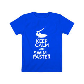 Детская футболка хлопок с принтом swim в Курске, 100% хлопок | круглый вырез горловины, полуприлегающий силуэт, длина до линии бедер | swim | swimming | плавание | пловец