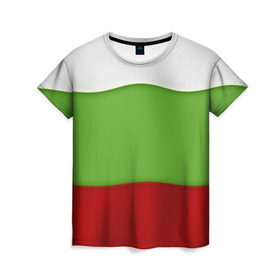 Женская футболка 3D с принтом Болгария в Курске, 100% полиэфир ( синтетическое хлопкоподобное полотно) | прямой крой, круглый вырез горловины, длина до линии бедер | bulgaria | flag | болгария | республика болгария | текстура | флаг