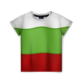 Детская футболка 3D с принтом Болгария в Курске, 100% гипоаллергенный полиэфир | прямой крой, круглый вырез горловины, длина до линии бедер, чуть спущенное плечо, ткань немного тянется | bulgaria | flag | болгария | республика болгария | текстура | флаг