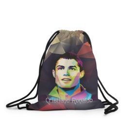 Рюкзак-мешок 3D с принтом Cristiano Ronaldo в Курске, 100% полиэстер | плотность ткани — 200 г/м2, размер — 35 х 45 см; лямки — толстые шнурки, застежка на шнуровке, без карманов и подкладки | 