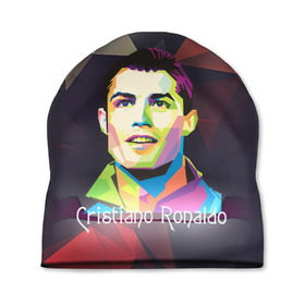 Шапка 3D с принтом Cristiano Ronaldo в Курске, 100% полиэстер | универсальный размер, печать по всей поверхности изделия | 