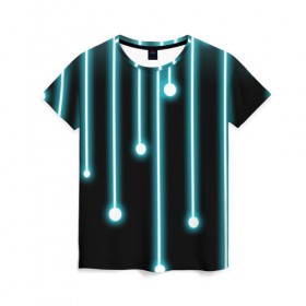 Женская футболка 3D с принтом Линии интернета в Курске, 100% полиэфир ( синтетическое хлопкоподобное полотно) | прямой крой, круглый вырез горловины, длина до линии бедер | Тематика изображения на принте: будущее | интернет | линии | технологии