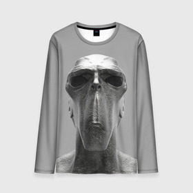 Мужской лонгслив 3D с принтом Гуманоид в Курске, 100% полиэстер | длинные рукава, круглый вырез горловины, полуприлегающий силуэт | head | humanoid | sculpture | голова | идол | инопланетянин | истукан | космос | скульптура | статуя