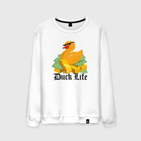 Мужской свитшот хлопок с принтом Duck Life в Курске, 100% хлопок |  | duck | ducklife | life | thuglife | утка | уточка