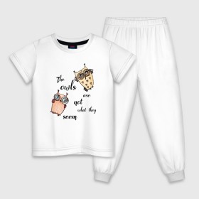Детская пижама хлопок с принтом Twin Peaks_Совы в Курске, 100% хлопок |  брюки и футболка прямого кроя, без карманов, на брюках мягкая резинка на поясе и по низу штанин
 | twin peaks твин пикс | девид линч | лес | лора палмер | сова | туман