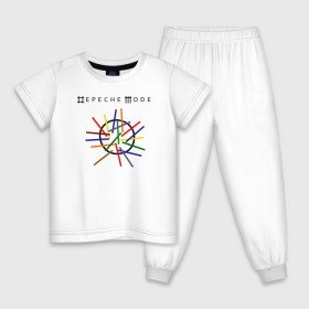 Детская пижама хлопок с принтом Depeche mode (светлая) в Курске, 100% хлопок |  брюки и футболка прямого кроя, без карманов, на брюках мягкая резинка на поясе и по низу штанин
 | depeche mode
