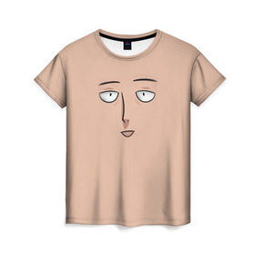 Женская футболка 3D с принтом One punch man в Курске, 100% полиэфир ( синтетическое хлопкоподобное полотно) | прямой крой, круглый вырез горловины, длина до линии бедер | anime | one punch man | saitama
