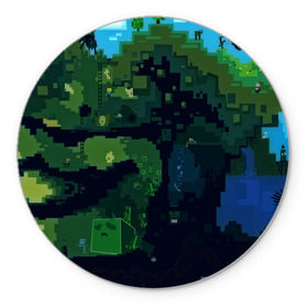 Коврик круглый с принтом Minecraft the Game в Курске, резина и полиэстер | круглая форма, изображение наносится на всю лицевую часть | 3d | game | minecraft | башни | дорога | игры | песочница | светильник | тотем | храм | человечки