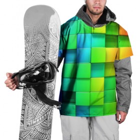 Накидка на куртку 3D с принтом Пазлы в Курске, 100% полиэстер |  | абстракция | годнота | зеленый. кубы | пазлы | радуга | яркий