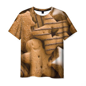Мужская футболка 3D с принтом Печенье 4 в Курске, 100% полиэфир | прямой крой, круглый вырез горловины, длина до линии бедер | выпечка | десерт | еда | печенье | сладкое | текстуры