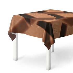 Скатерть 3D с принтом Шоколад в Курске, 100% полиэстер (ткань не мнется и не растягивается) | Размер: 150*150 см | 