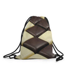 Рюкзак-мешок 3D с принтом Шоколадные конфеты в Курске, 100% полиэстер | плотность ткани — 200 г/м2, размер — 35 х 45 см; лямки — толстые шнурки, застежка на шнуровке, без карманов и подкладки | десерт | еда | конфеты | сладкое | структуры | шахматы | шоколад