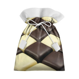 Подарочный 3D мешок с принтом Шоколадные конфеты в Курске, 100% полиэстер | Размер: 29*39 см | Тематика изображения на принте: десерт | еда | конфеты | сладкое | структуры | шахматы | шоколад