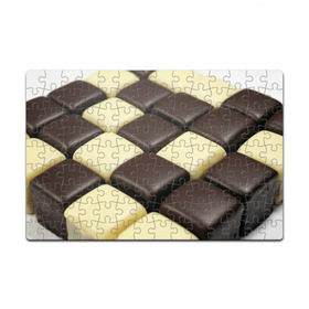 Пазл магнитный 126 элементов с принтом Шоколадные конфеты в Курске, полимерный материал с магнитным слоем | 126 деталей, размер изделия —  180*270 мм | десерт | еда | конфеты | сладкое | структуры | шахматы | шоколад