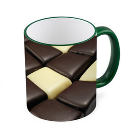 Кружка 3D с принтом Шоколадные конфеты в Курске, керамика | ёмкость 330 мл | Тематика изображения на принте: десерт | еда | конфеты | сладкое | структуры | шахматы | шоколад