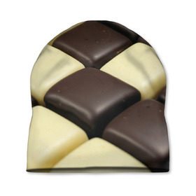 Шапка 3D с принтом Шоколадные конфеты в Курске, 100% полиэстер | универсальный размер, печать по всей поверхности изделия | десерт | еда | конфеты | сладкое | структуры | шахматы | шоколад