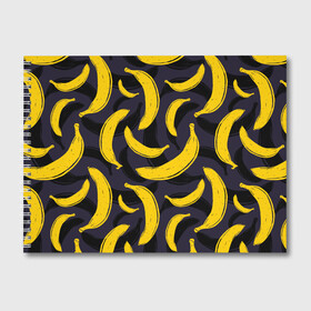 Альбом для рисования с принтом Бананы в Курске, 100% бумага
 | матовая бумага, плотность 200 мг. | Тематика изображения на принте: bananas | food. vegan | fruit | yellow | бананы | веган | еда | желтый | фрукты