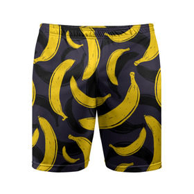 Мужские шорты 3D спортивные с принтом Бананы в Курске,  |  | bananas | food. vegan | fruit | yellow | бананы | веган | еда | желтый | фрукты