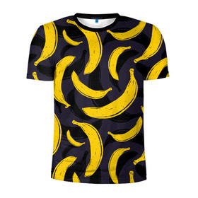Мужская футболка 3D спортивная с принтом Бананы в Курске, 100% полиэстер с улучшенными характеристиками | приталенный силуэт, круглая горловина, широкие плечи, сужается к линии бедра | bananas | food. vegan | fruit | yellow | бананы | веган | еда | желтый | фрукты