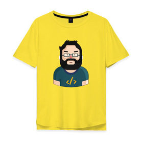 Мужская футболка хлопок Oversize с принтом Codefest`17_3 в Курске, 100% хлопок | свободный крой, круглый ворот, “спинка” длиннее передней части | codefest | админ | борода | код | кодефест | кодфест | компбютер | ноутбук | программирование | программист
