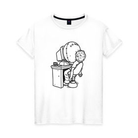 Женская футболка хлопок с принтом Codefest`17_5 в Курске, 100% хлопок | прямой крой, круглый вырез горловины, длина до линии бедер, слегка спущенное плечо | 