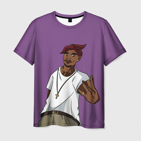 Мужская футболка 3D с принтом Шакур в Курске, 100% полиэфир | прямой крой, круглый вырез горловины, длина до линии бедер | 2pac | rap | shakur | tupac | рэп | тупак | шакур